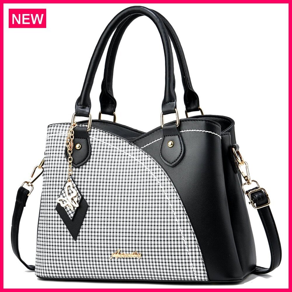 PU Leather Tote Satchel Crossbody Shoulder Bag Multi-Pocket Women's Purse